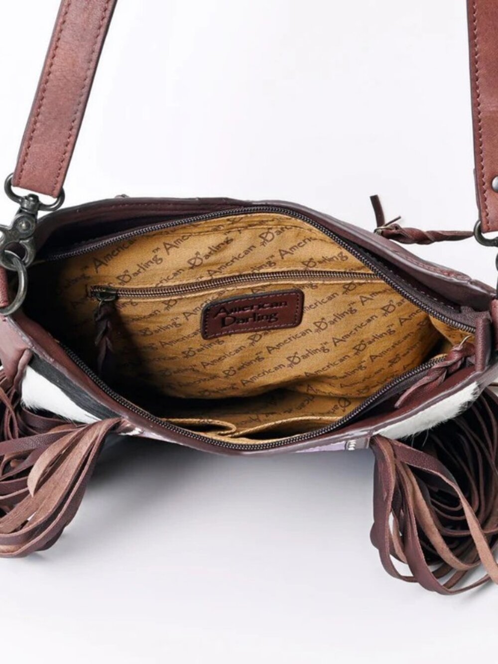 American Darling Desert at Dusk Fringe Tooled Crossbody - Picture 3 of 7